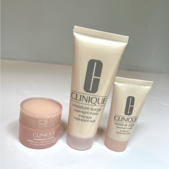 Clinique NWT Moisture Surge Moisturizer and Overnight Mask Set of 3 - Picture 1 of 2